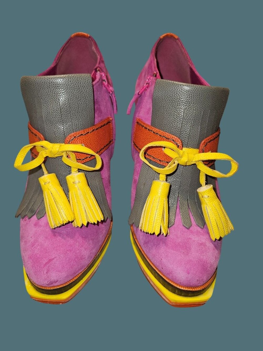 Cole Haan x NikeAir Kiltie Platform Stiletto Bootie Suede/Leather Women 7B